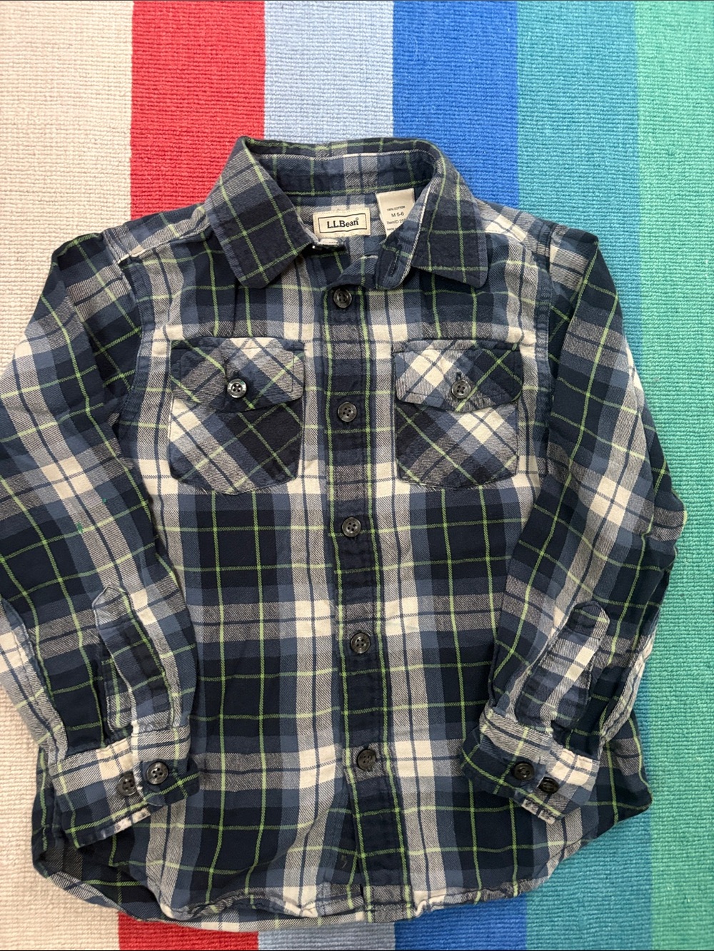 L.L. Bean Flannel Plaid Button-Down Shirt for Kids
